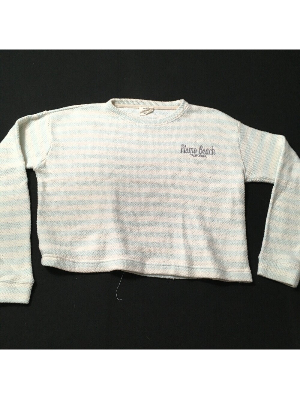 southern spirit  Women's CREAM Crop Top Knit Sweater large PISMO BEACH
